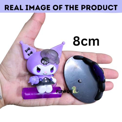 Image of FUNFOB Kuromi Action Figure Height - 7.5cm to 8.5cm Sanrio Toys Kuromi Figurine PVC Multicolour | Kuro-mi Holoween Black Hat