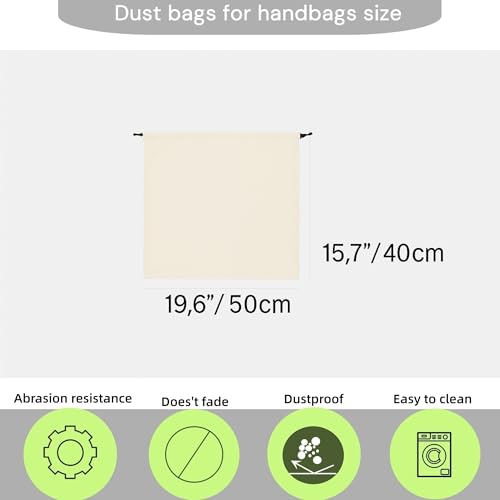 GONGKANGYUAN Dust Bags for Handbags Cotton Storage with Drawstring Closure, 2 Pack Dust Cover Storage Pouch for Packaging Handbags Purses Pocketbooks Shoes Boots2