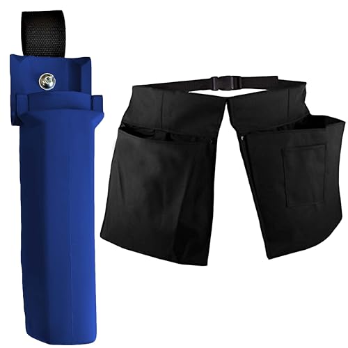 Bayersan Quick Release Bucket on Belt with Dual Pouch – Window Cleaning Tool Holder for Professionals – Lightweight & Durable Accessory – Royal Blue (Blue/Black)