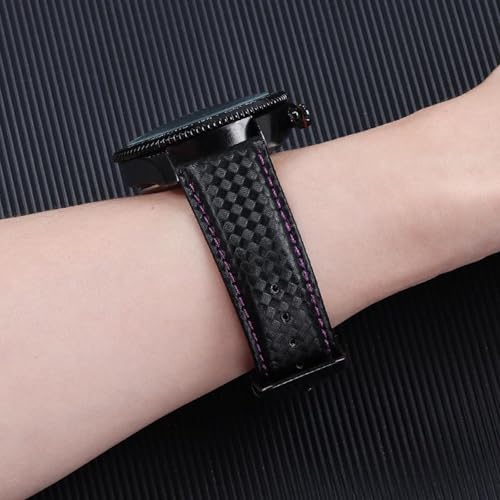 Bracelet montre interchangeable à libération rapide en cuir bovin carbone - 7