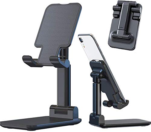 STYLINGCAR Soporte ajustable para teléfono móvil/tableta, soporte universal para 2018 iPad Pro 10.5/9.7/12.9, iPad Air 2 3 4, iPad Mini 2 3 4, Samsung, Huawei, iPhone, otros smartphones negro Negro