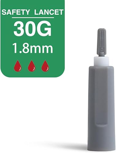 Miniatura 3 de Medhome Lancetas de seguridad, activadas por presión, 0.071 in de profundidad, aguja 30G, sin dolor, 100 piezas