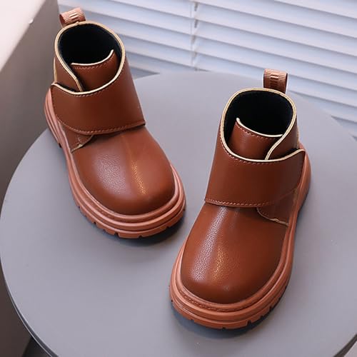 Toddler Girls Ankle Booties PU Leather Waterproof Chunky Bottom Boots Hook and Loop Fall Casual Shoes for Little Kids2