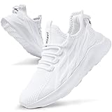 Mens Running Shoes Fashion Sneakers Tennis Walking Casual Athletic Lightweight Breathable Workout Non Slip Gym Comfortable Shoes White Size 10
