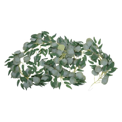 SOIMISS Guirnalda de Eucalipto Artificial 2 Metros, Hojas Verdes de Vid Simulada para Decoración de Pared y Dormitorio, Enredadera Colgante Falsa de PVC para Decoración de Hogar y Eventos