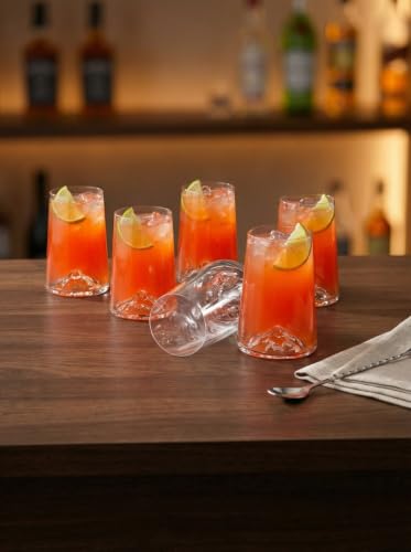 Image of Lava Core Highball Glass Pack of 6 Borosilicate Drink Glasses