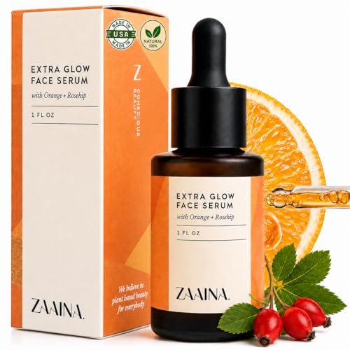 Extra Glow Face Oil Serum for Glowing Skin – Hydrating Ayurvedic Facial Oil with Rosehip & Vitamin...