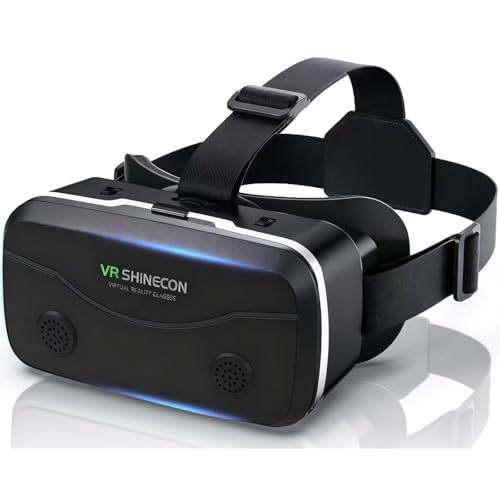 VR Brille Handy, Virtual Reality 3D Brille, Anti-Blaulicht, kompatibel mit iOS und Android 5,0-7,0 Zoll Smartphones (Black)