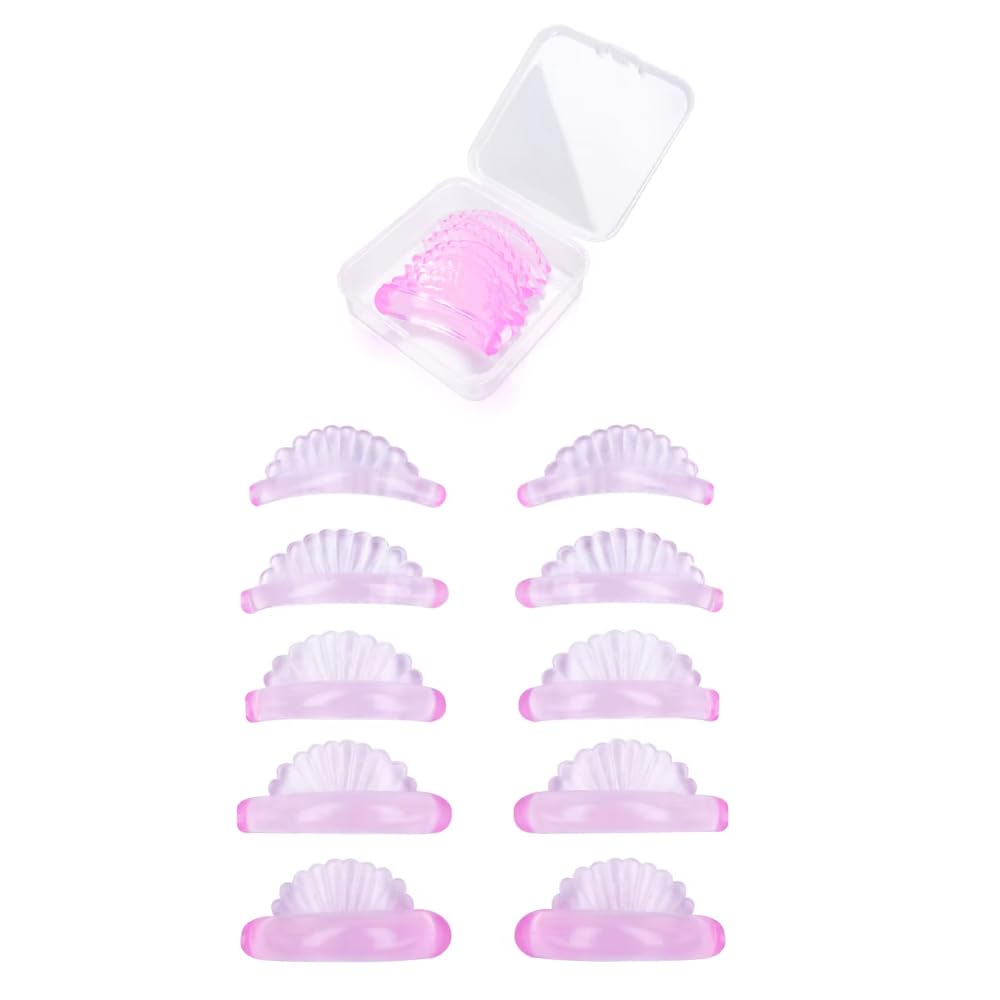 ZJYCLY まつげパーマ 5ペア パーマロッド まつ毛パーマ まつげ ロット まつげパーマロッド 粘着性 柔らかい 再利用可能 ピンク