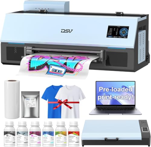 Image of DSV A3 DTF Printer Complete System with F1080 Printhead, Oven & PC | 2X Speed vs L1800 /R1390, 24 /7 Auto Maintenance & Anti-Clog, White Ink Circulation, Dual Alarm, Film Cutter, 2-Year Ink Supply