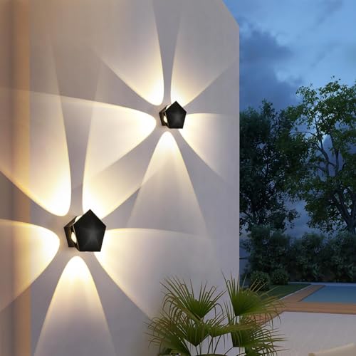 Image of Groeien 10W Pentagram Shape Waterproof LED Five Way Indoor Outdoor Exterior Wall Light (Warm White,ABS Plastic) (1)