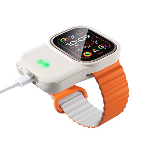 Gushtuopow 44mm Charger Power Bank Case with Watch Band USB C, for iWatch Charger Fast Charging, 1200mAh Compatible with Apple Watch Series 9/8/7/6/5/4/3 SE 45mm 44mm 42mm