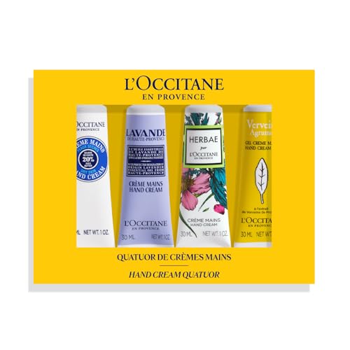 L'OCCITANE - Estuche Cuarteto de cremas de manos - Karité, Lavanda de Alta Provenza, Herbae y Verbena Cítricos - Fabricado en Francia