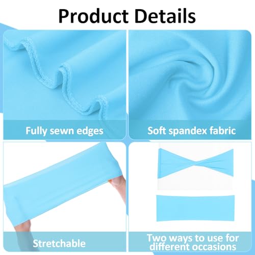 image for LLOUSSAK 50PCS Spandex Chair Sashes, Elastic Chair Cover Bands Ties No