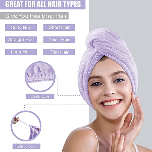 Toalha de Secagem de Cabelo Ultra Absorvente Turbante de Cabelo Torcido Touca de Secagem Envoltória,