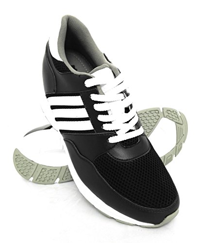 ZERIMAR Zapatos Deportivos con Alzas Interiores para Hombres Aumento 7 cm | Zapatos de Hombre con Alzas Que Aumentan Su Altura | Zapatos Hombre Casuales | Color Negro Talla 42