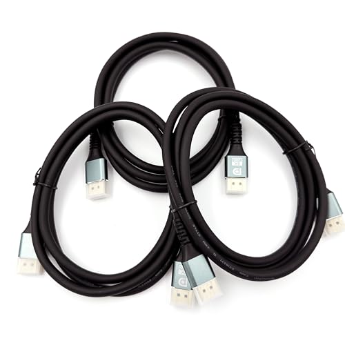 Unicorn Trade 10 Packs Display Port to Display Port 8K Ultra HD 1.5m/5ft Computer TV Home Theater Data Cable 60Hz 6.0mm (DP 1.4 to DP 1.4 Cables) Wholesale Bulk Lot, Black