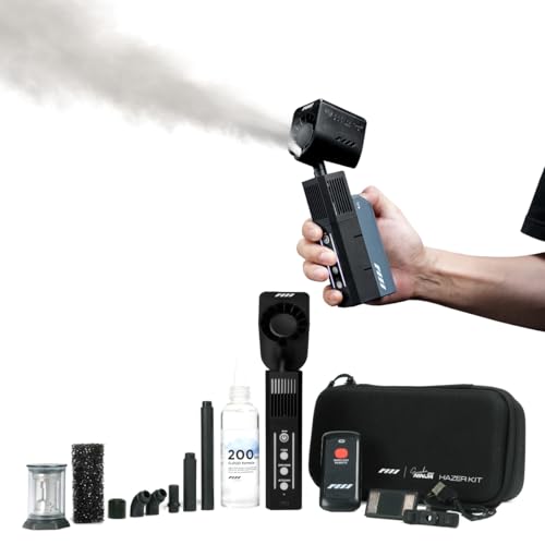 PMI SmokeNINJA PRO Portable Fog Machine, 3rd-Gen Haze Nozzle with Bluetooth Connectivity 3 Minutes Single Burst Output 3x Faster Recovery USB-C Control for for Studio and Cinematography(HAZER KIT)