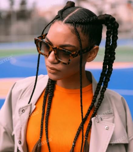Image of AIEYEZO Square Sunglasses for Women Men Square Thick Frame Sun Glasses Simple Designer Style Shades