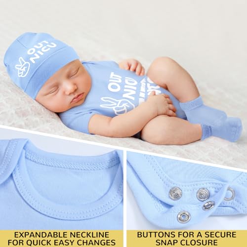 2 Set Nicu Baby Preemie Outfits Clothes Preemie Hat Socks Bodysuit out Nicu Baby Body Suit Clothing Essentials3