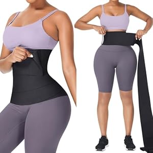 Soo slick Waist Trainer for Women Lower Belly Fat – Bandage Wrap Sauna Belt Compression Tummy Control Belt Plus Size Snatch Me Up Bandage Wrap Waist Trimmer Black