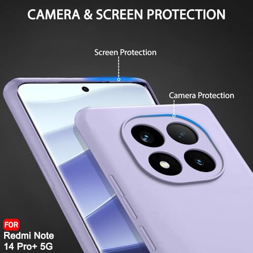 Image of TheGiftKart Liquid Silicone Back Cover Case for Mi Redmi Note 14 Pro Plus 5G | Soft Micro-Fibre Lining Inside | Camera & Screen Protection | Shockproof Cover for Redmi Note 14 Pro+ (Silicone, Purple)