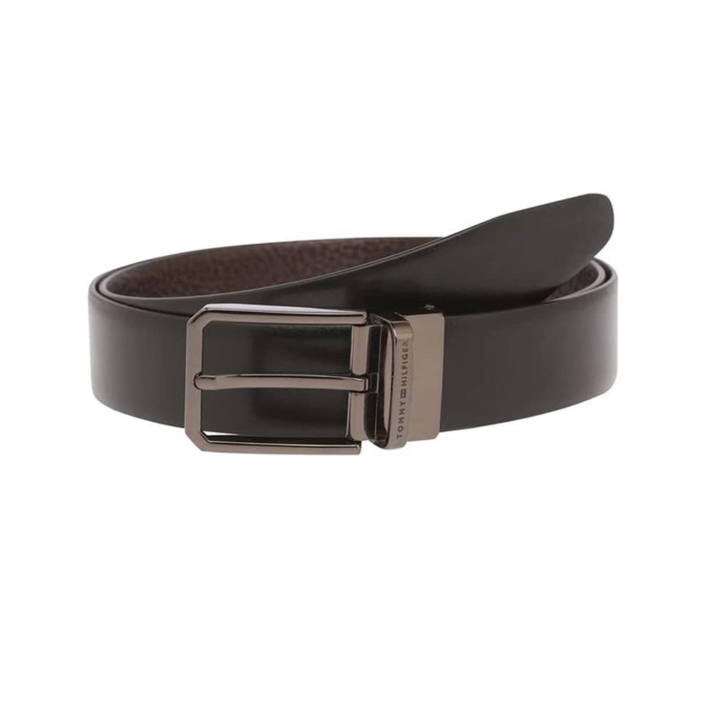 Men's Leather Belt (TH/FRESNOPLUSREV0123M_Black/Tan_90cm)-image-35