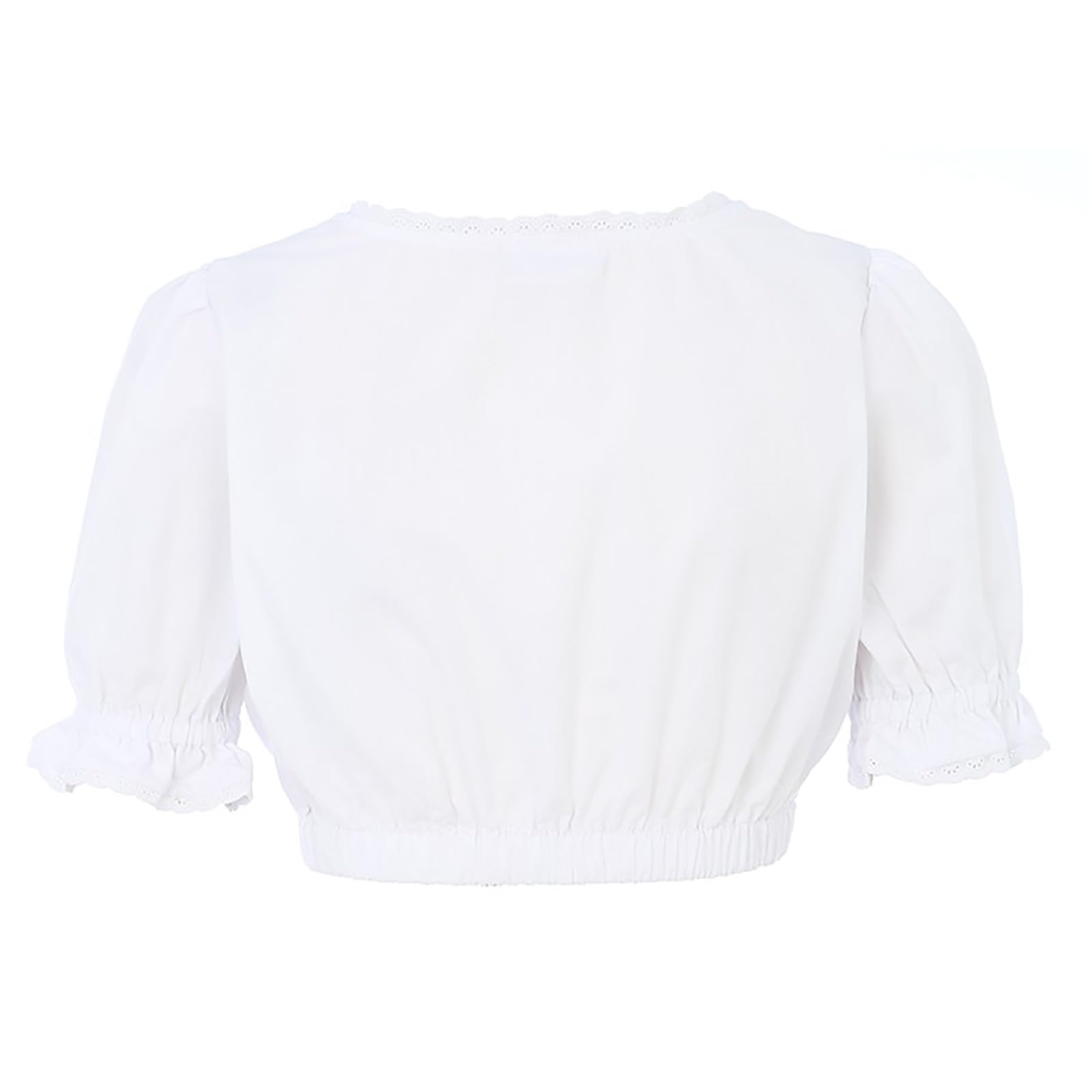 Generisch 2025 – Camicia da donna in pizzo da donna, elegante camicia Dirndlbluse nera in pizzo per Oktoberfest, lingerie a maniche lunghe da donna, colore nero