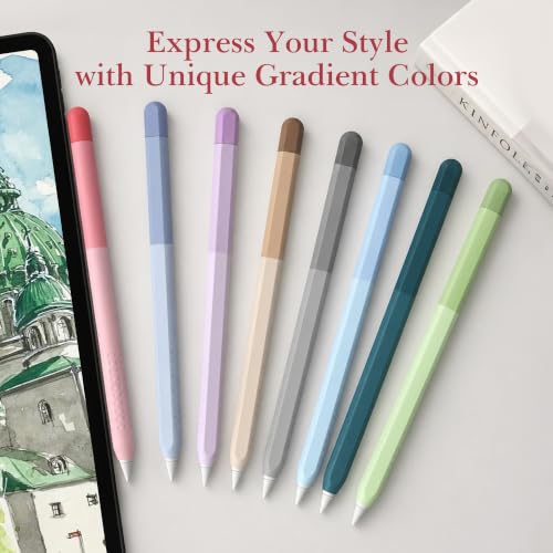 Image of Delidigi for Apple Pencil Pro (2024) & Apple Pencil 2nd Generation Case | Gradient Color Design Silicone Sleeve Cover, Magnetic Charging Compatible, Double Tap Support