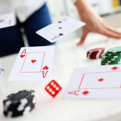 TYYIHUA Spielkarten Großdruck, Low Vision Spielkarten, 2 Pack Pokerkarten, Großdruck Spielkarten für Senioren, Sehbehinderte, für Blackjack, Euchre, Canasta Kartenspiel – Bild 7