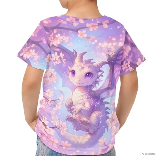 Image of WELLFLYHOM Kids Tshirts Girls Boys Short Sleeve Crewneck Tees Shirts Casual Sport Pullover Tops Size 3-16 Years