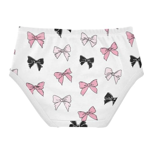Wusikd Cute Pink Black Bow Girls' Underwear Cotton Girls Briefs Soft Toddler Underwear 2T2