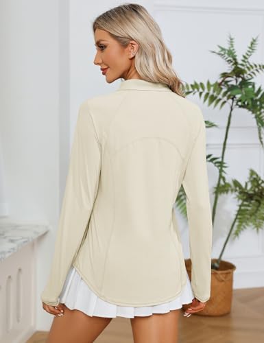 Image of LOMON Women Long Sleeve Shirts Sun Protection 1 /4 Zip Summer Quick Dry Hiking Shirts Quarter Zip Pullover for Women