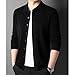 Men's Cable Knit Solid Comfort Outdoor Sweater Lapel Warm Stylish Long Sleeve Sweater Cardigan Thick Button Sweaters (Black,X-Large)
