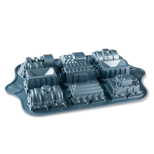 Nordic Ware - NW59048 BackformEisenbahn - Aluminium - Antihaft-Beschichtung - 9 x 180 ml