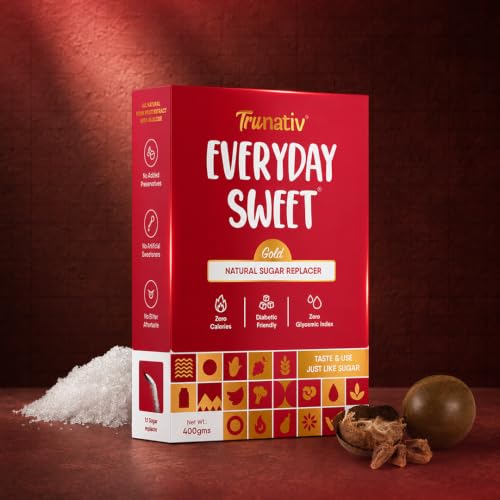 Image of Trunativ Everyday Sweet Gold | Allulose & Monk Fruit Sweetener Powder Loose Sugar | Zero-Calorie Sugar Substitute | 1:1 Sugar Replacer for Cooking & Baking | Keto & Diabetic Friendly | 400g (Pack of 1)