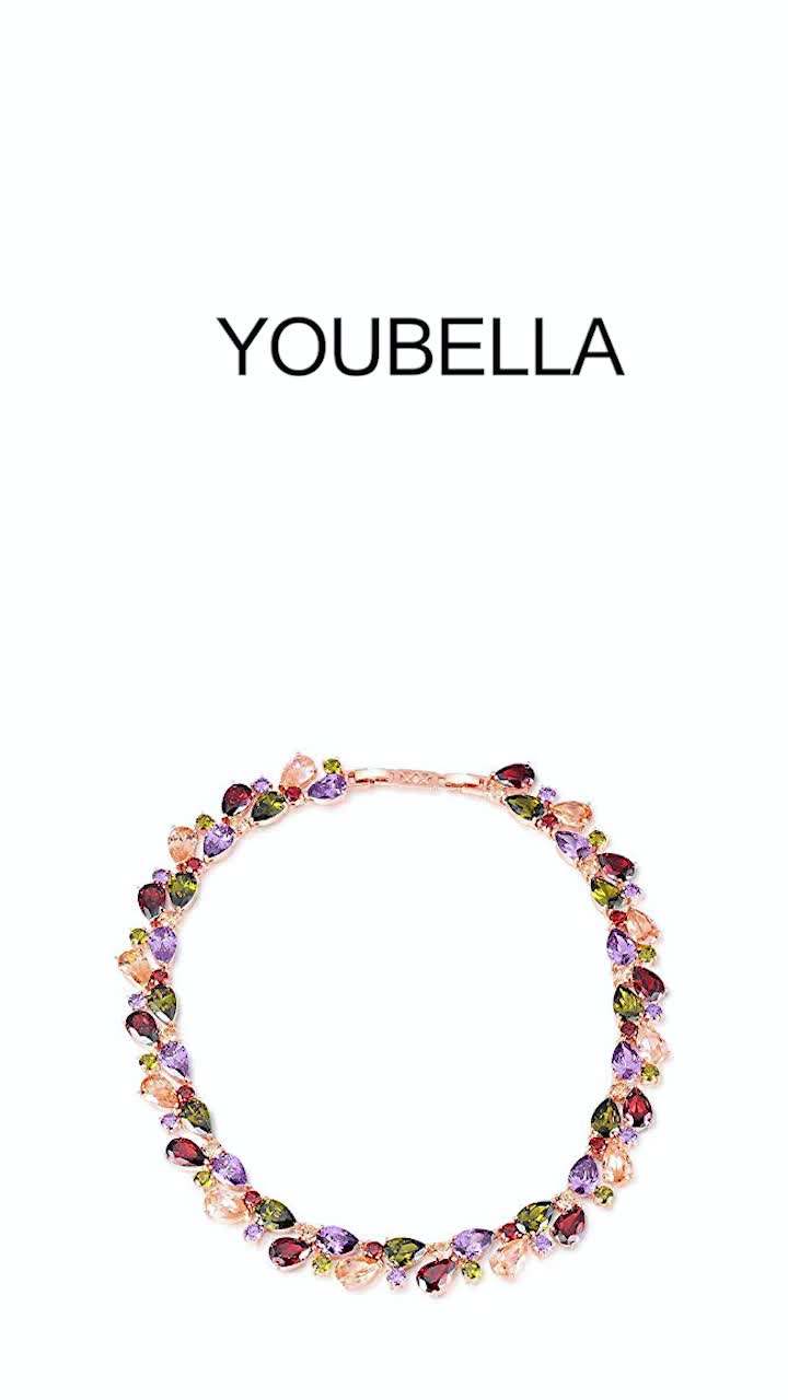 YouBella Jewellery Stylish AAA Swiss Zircon Multicolor Necklace