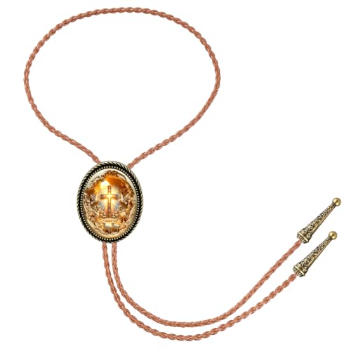 Image of Jeilwiy Bolo Tie for Men Western Cowboy Gothic Bolo Tie Necklace Halloween