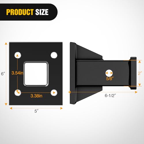 Image of Nilight Bolt-On Receiver Tube Adapter 2 inch Trailer Hitch Receiver | Universal Towever Hitch Extender Hitch Accessories for Tractor Lawn Mower Utility Trailer