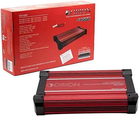 Orion HCCA3000.1DSPLX Monoblock Class D Competition Amplifier with Remote Subwoofer Level Control, 3,000W RMS