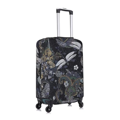 Housse de bagage libellules grises pliable pour valise taille L blanche - 3