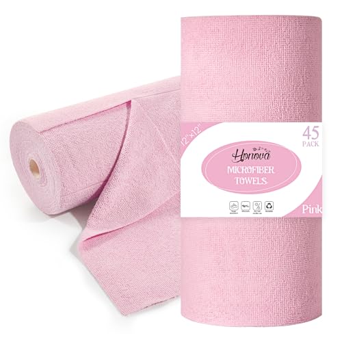 HONOVA Microfiber Cleaning Cloth Roll 45 Pack, 12''×12