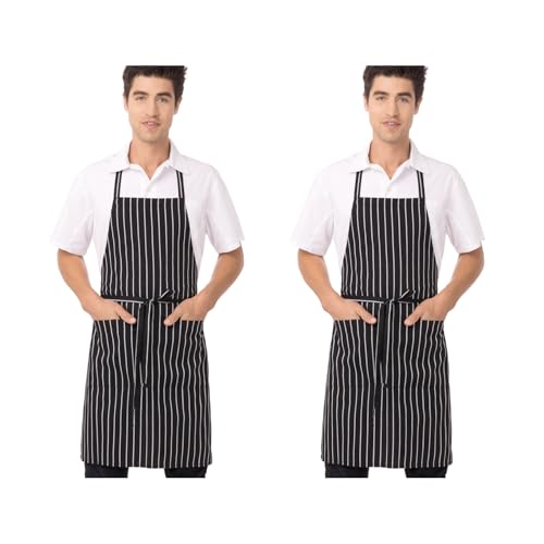 Chef Works Unisex Chef Apron, Chalk Stripe, One Size (2 Pack)