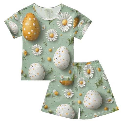 senya Short Sleeve Pajamas Sets Summer Cotton Sleepwear 3d Eggs Flowers
