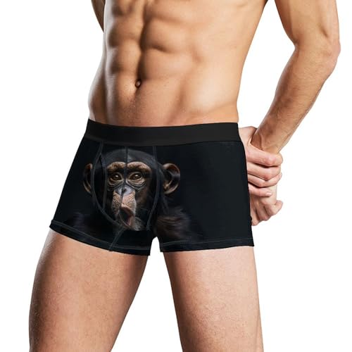 Monkey Funny Meme Cool Men's Boxer Briefs Soft Underwear Breathable Trunks with Waistband3