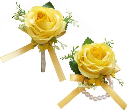 MAFELOE 2 Pieces Homecoming Party Prom Artificial Rose Corsage an...