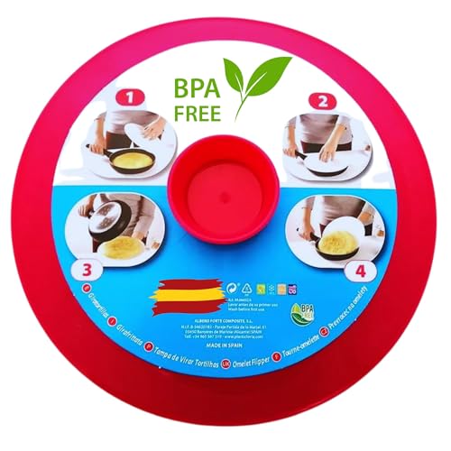 LCQI Tapa Volteatortillas Dar Vuelta Gira Tortilla Patata (ROJA)