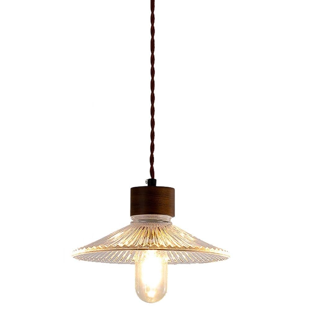 SYAXVOM Mini Glass Pendant Light Fixture - Farmhouse Style Clear Shade Chandelier for Bedroom, Kitchen Island, and Bathroom
