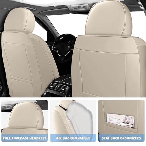 Image of Seat Covers for Chevy Silverado 1500 2007-2026 (Beige&Brown Luxury 2 Set)