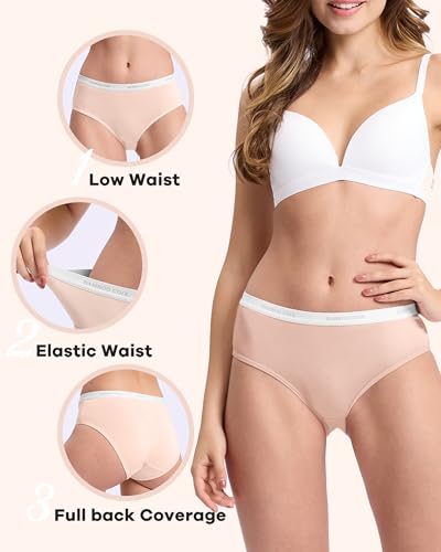 Image of BAMBOO COOL Womens Underwear, Moisture-Wicking Briefs, Soft and Breathable Panties, Mid Waist, 5-Pack